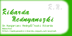 rikarda mednyanszki business card